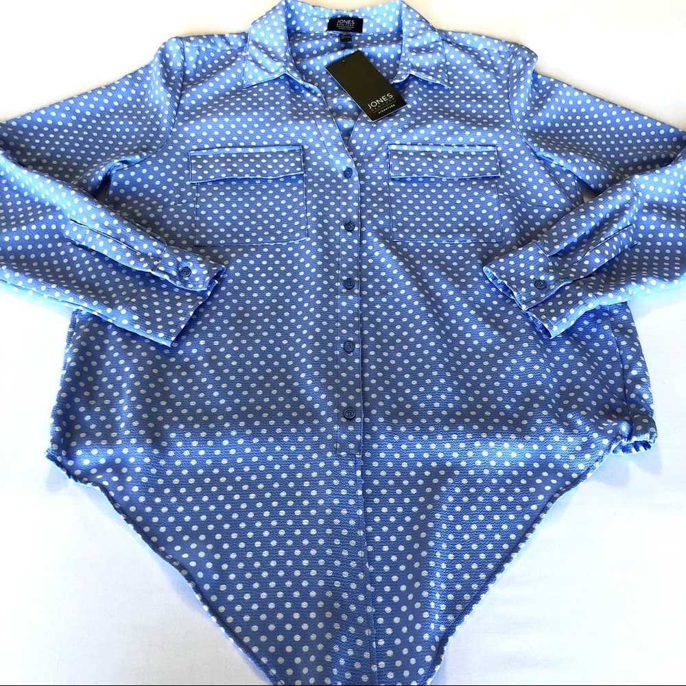 Jones New York Signature Women’s Top Dot Dot Blue - Picture 4 of 17